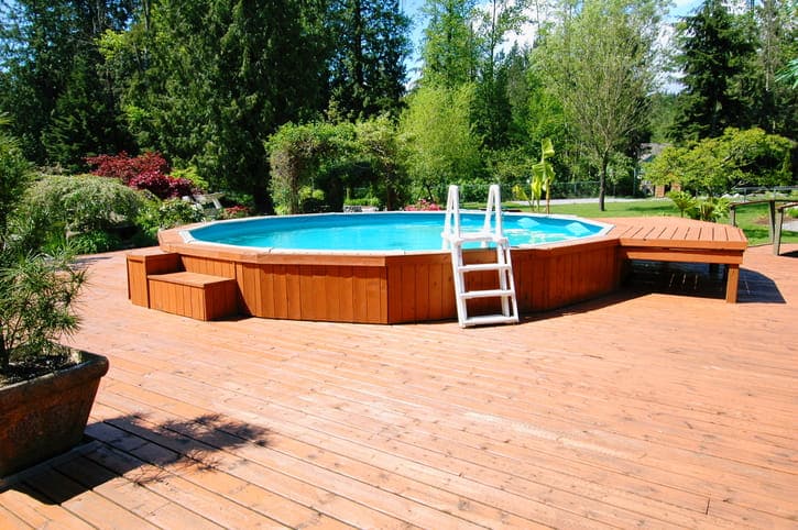 An above ground pool.